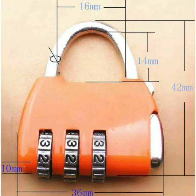 TSA Security 3 Digit Combination Travel Suitcase Luggage Bag Code Lock Padlock 2