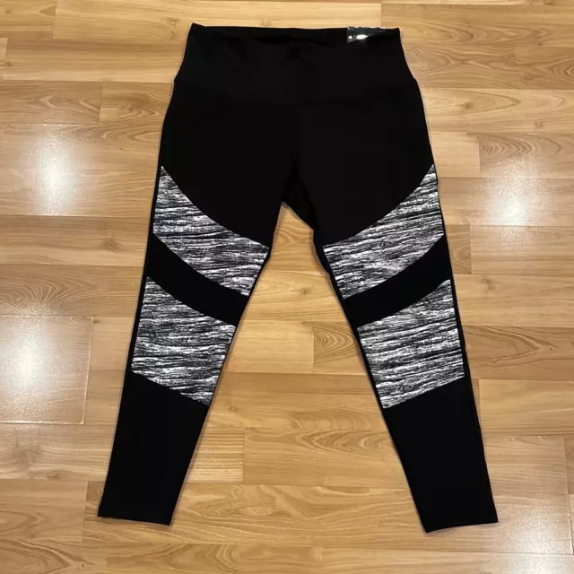 LA + Image Black White Print Leggings Womens 2X