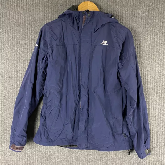 New Balance Jacket Mens Small / 90 Blue Windbreaker Full Zip Hooded Adult