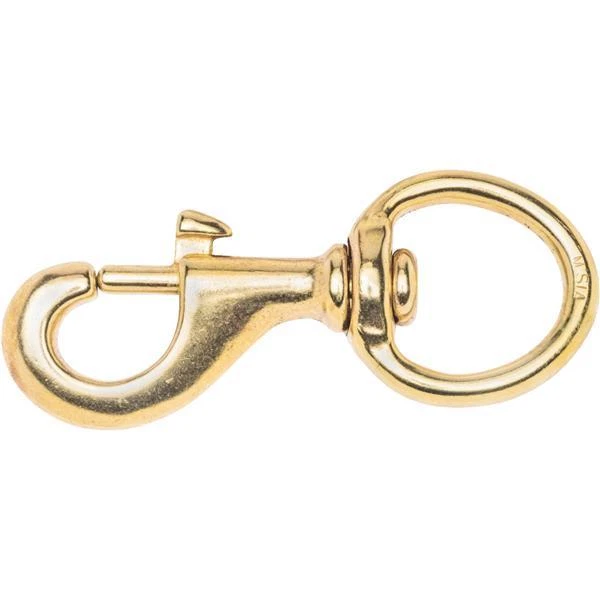 100-Solid Bronze 3-1/8" Long 3/8" Open #225 Swivel 5/8" Eye Bolt Snap T7625104
