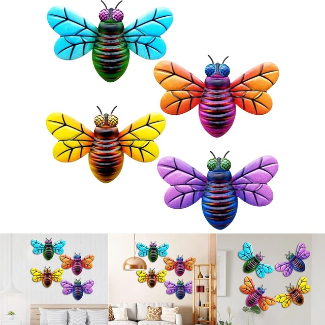 Lebendiges Metall Biene Wandornament für Innen- und Außenwand 195*13*1cm