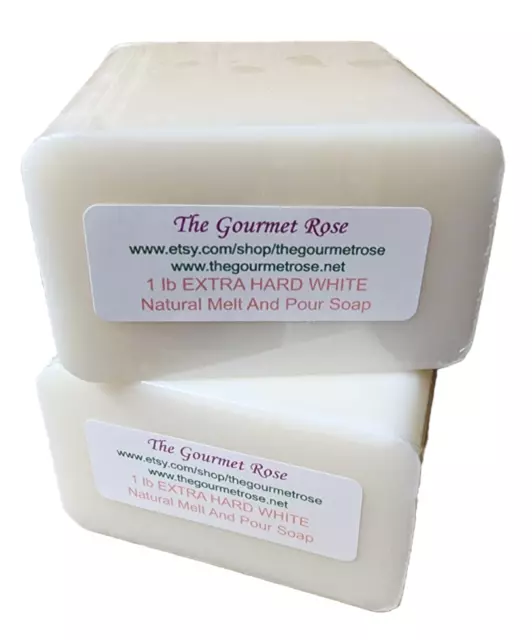 2 lb EXTRA HARD WHITE Melt And Pour Soap All Natural Bulk Long Lasting NO SWEAT