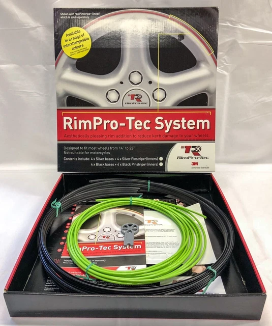 PROTEZIONE CERCHIO RUOTA (RIM-PRO TEC) 4x Nero Esterno con 4x Verde Interno 14"-22"
