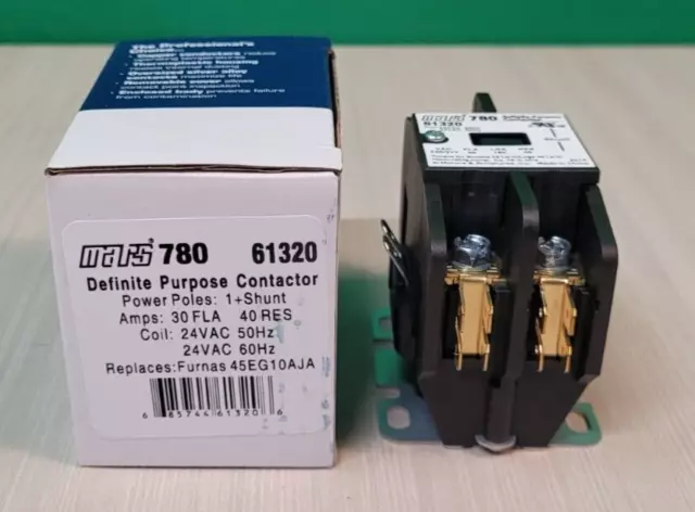 Mars Definite Purpose Contactor 780 61320 30 AMPS 24 VAC 50Hz 1 Pole NEW OEM