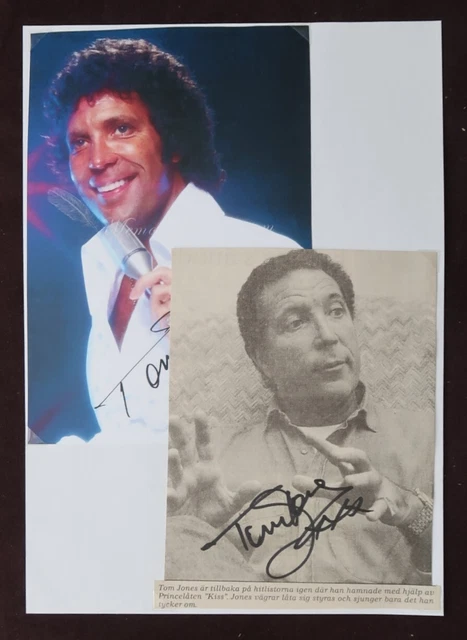 Tom Jones - singer - autographed magazine page