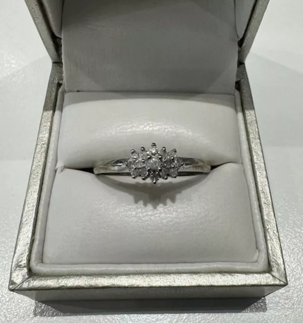 9ct White Gold Multi Diamond Ring