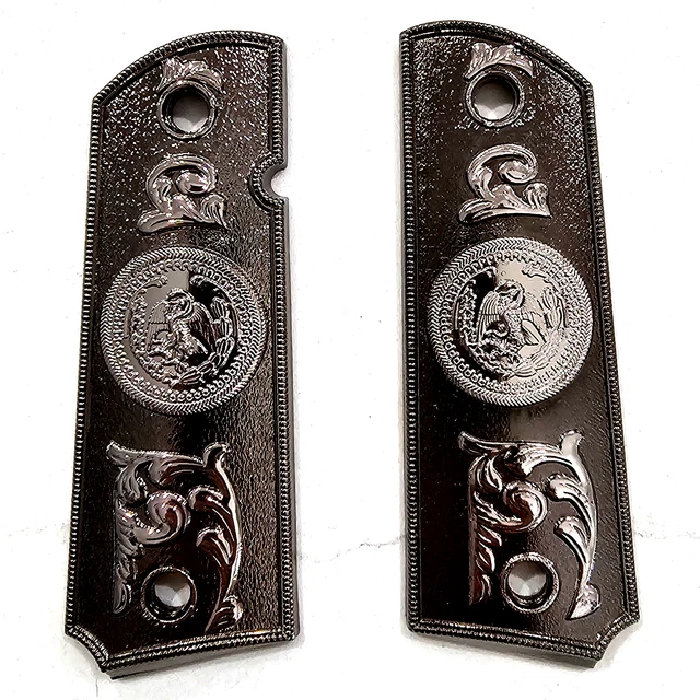 Mexican Eagle 1911 Grips For Ruger SR1911 Commander - Full Size Gold/Nickel Finish