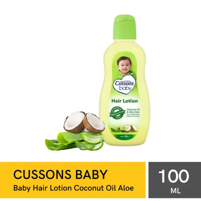 Cussons Baby Hair Lotion Coconut Oil Aloe Herb Smoothes Scalp Ph Balanced 100ml
