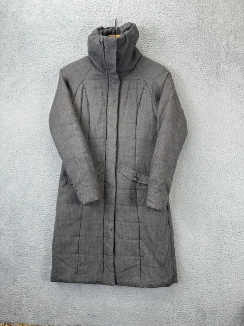 The North Face Jacket Womens Small Primaloft Grey Wool Blend Parka Quilted Coat 3