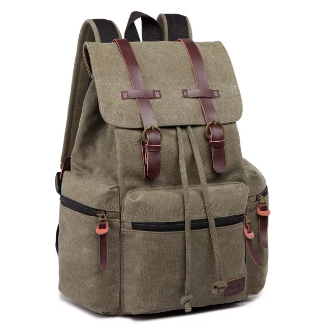 Unisex Canvas Backpack Tourist Camping Mountaineering Hiking Rucksack