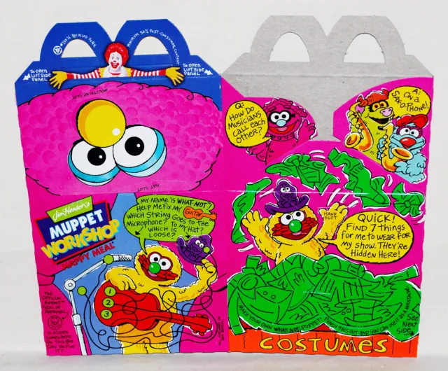 McDonalds 1994 Jim Hensons Muppets Workshop Kids Toy What-Not Vtg Happy Meal Box