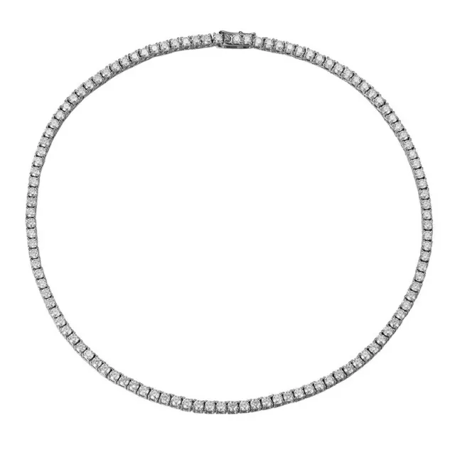 3mm D VVS Moissanite Tennis Chain Necklace Women 925 Sterling Silver Pass Tester