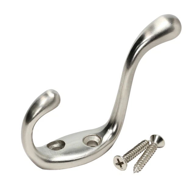 Rok Hardware Heavy Duty Coat Hook, 3-1/2", Brushed Nickel
