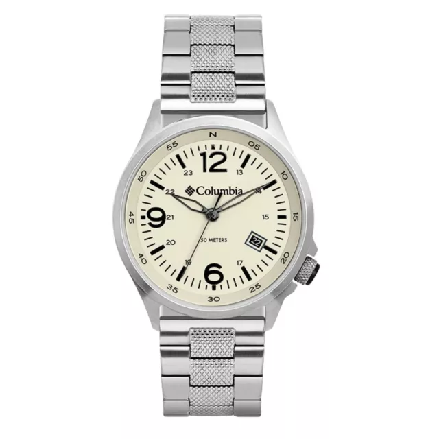 Orologio Uomo Columbia Canyon Ridge Quadrante Quarzo Gesso Bracciale Acciaio CSC02-016