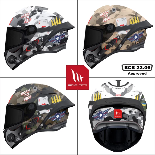thumbnail image 2 of MT TARGO S JOKER Full Face Motorcycle Helmet - Gloss White, ECE22.06 Approved 2 of 6