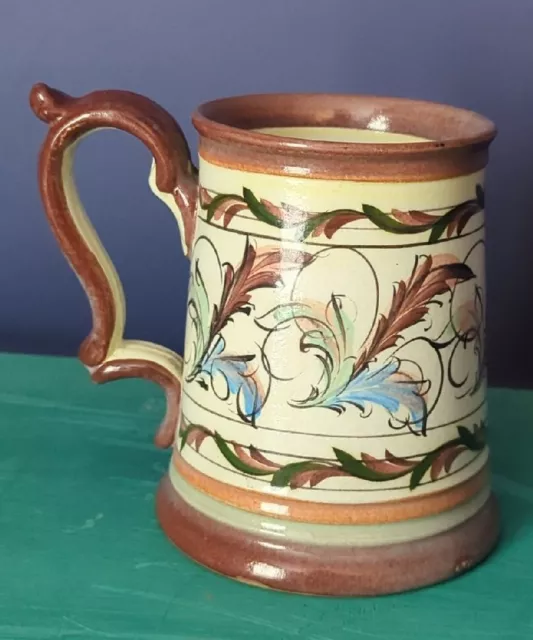 Glyn Colledge Denby Pottery Stoneware Tankard with floral design Signed