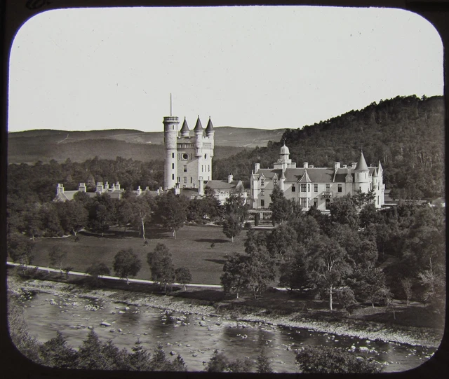 GWW VICTORIAN Glass Magic Lantern Slide BALMORAL CASTLE C1890 SCOTLAND PHOTO