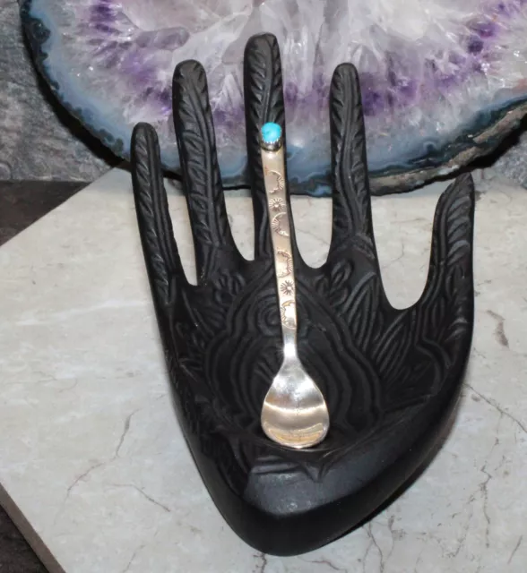 Sterling Silver Spoon with Turquoise Accent - 7.83g