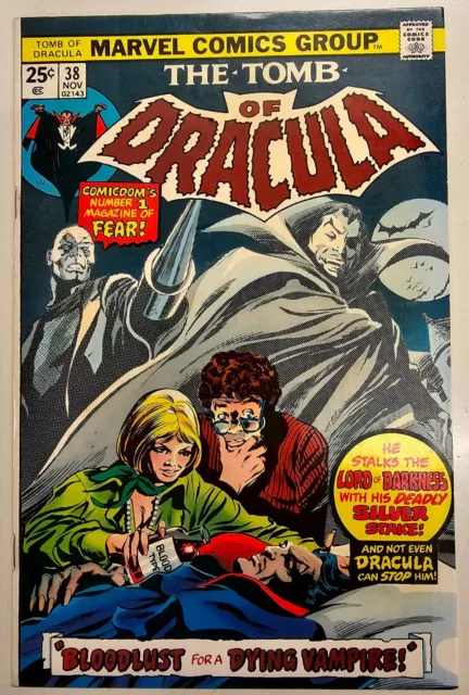 Bronze Age Marvel Comic Tomb of Dracula Key Issue 38 High Grade VF/NM