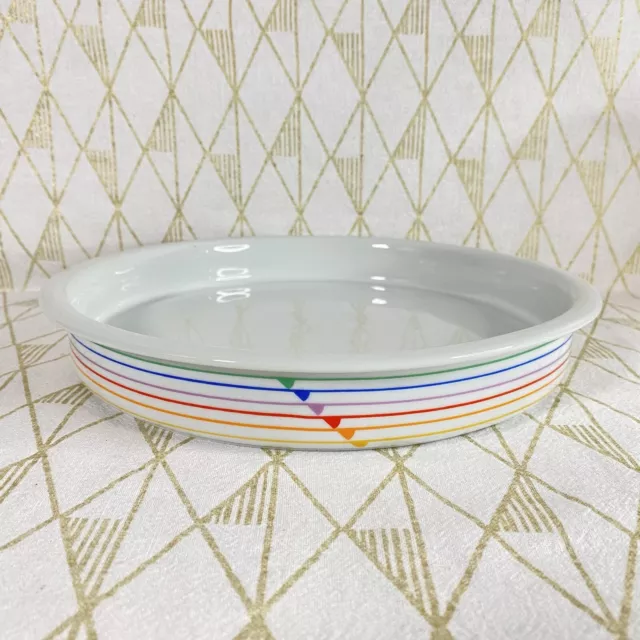 Vintage Harmony Block Vista Alegre Portugal Rainbow Pie Plate Quiche Dish 1980's