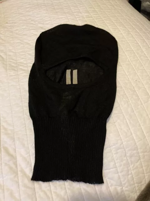 rick owens nwot balaclava OS pullover lightweight wool Italian Black Unisex Hat