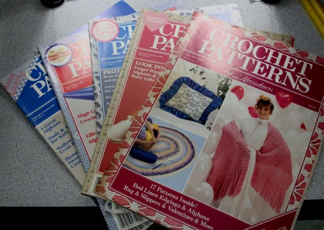 Herrschners Crochet Patterns Magazines lot of 6 - January 1989 - September 1990