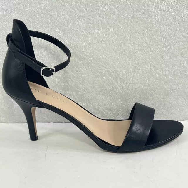 KELLY & KATIE Nadia Sandals Womens 10 Black Ankle Strap Heeled