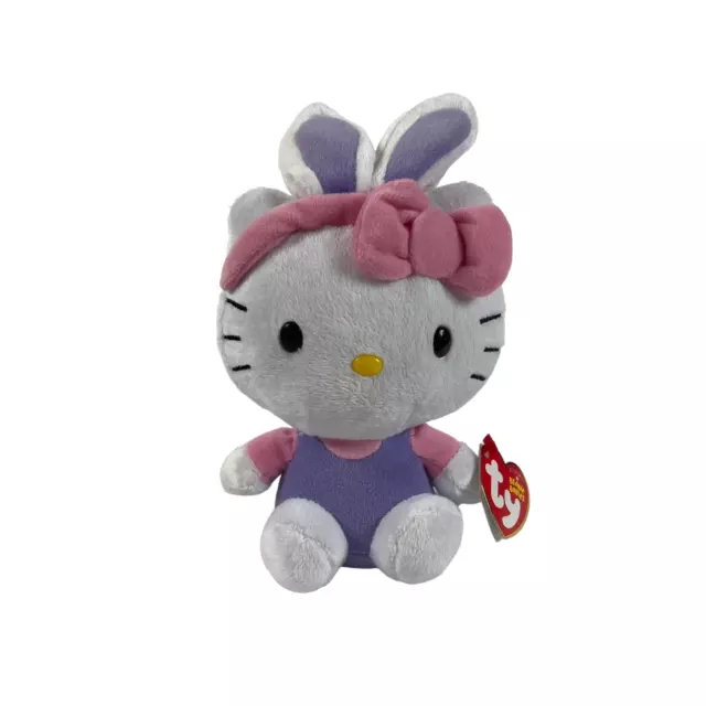A181 Ty Beanie Babies Easter Hello Kitty Bunny Plush 6" Stuffed Toy Lovey
