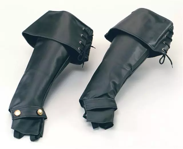 Pirate Fancy Dress - Deluxe Leather look Black Boot Tops / Covers with studs
