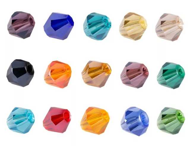 ❤ Faceted Bicone Glass Spacer Beads CHOOSE COLOUR 4mm/6mm/8mm Make Jewellery ❤