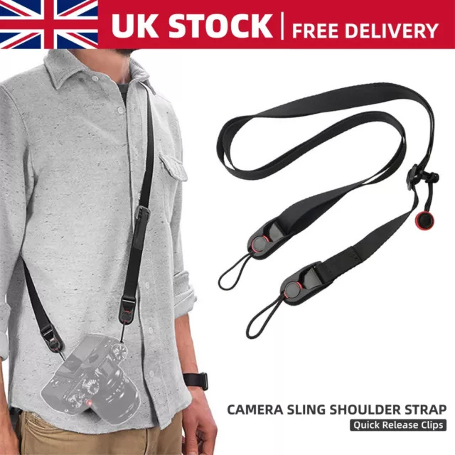 Camera Sling Shoulder Strap Quick Release Clips Belt Canon Nikon Sony DSLR SLR