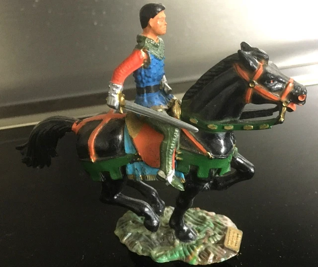 2 Figurines Chevaliers Moyen Âge Vintage CYRNOS - Jouet Ancien STARLUX - Occasion - Idéal Collection