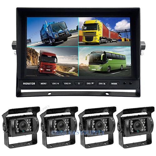 12-24V 4CH 10.1" TFT LCD Moniteur+ 4 CCD Caméra De Recul Pour Camion/Camping-car