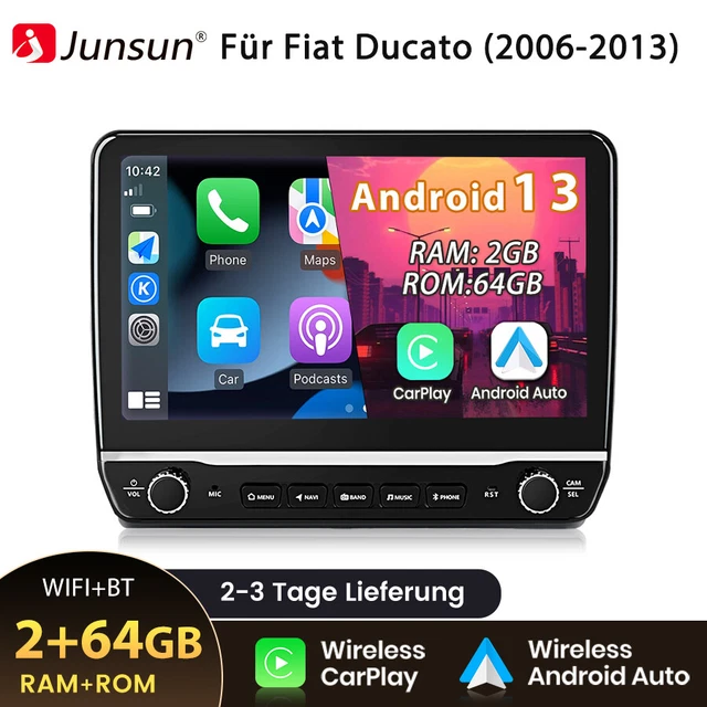 8 Core 2+64G]Hodozzy Carplay Autoradio per FIAT Ducato/Peugeot Boxer/Citroen Jumper 2011-2022, 9 Pollice Touchscreen Android Autoradio Bluetooth con Android Auto/DSP/GPS/RDS/WIFI/USB