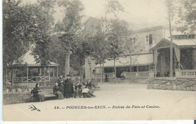 Cpa Pougues Les Eaux Enter Du Parc Et Du Casino Animation