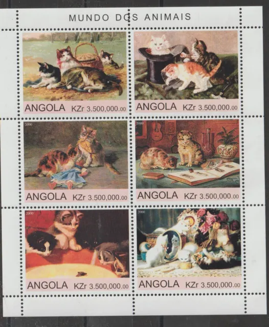 Angola 2000 Fauna Katzen 6 Val. MNH MF94542