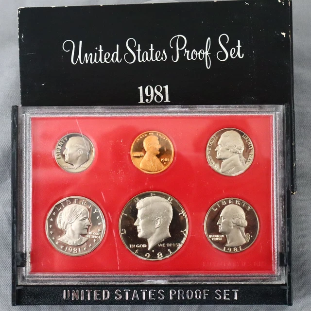 1981 US Proof Sets S San Francisco In Stand Up Display Case Random Pick
