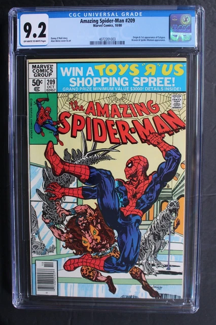 AMAZING SPIDER-MAN #209 Origin 1st CALYPSO Movie KRAVEN THE HUNTER 1980 CGC 9.2
