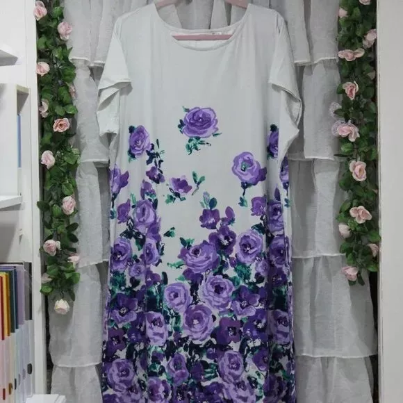 Liz Claiborne New York Floral Print Dress with Cap Sleeves