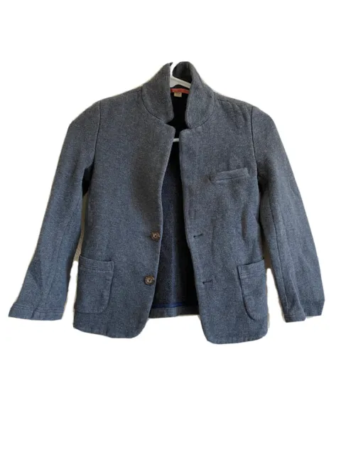 Mini Boden Gray Blazer Jacket 7-8Y Cotton Jersey Knit - Special Occasion