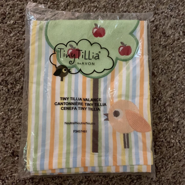 Valance Tiny Tillia Bird Apple Tree Stripes NEW Sealed Package Avon 2011