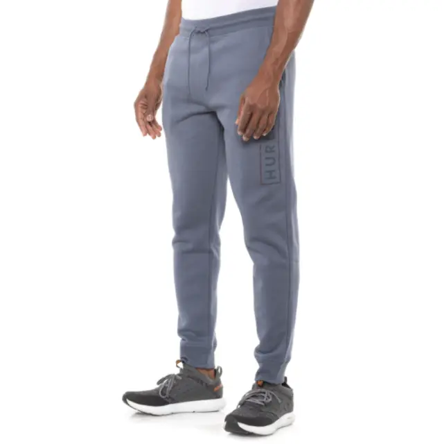 HURLEY JOGGER PANTS Mens Size XL Blue Relaxed Fit Box Logo Fleece ...