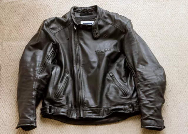 Black Vintage Triumph Leather motorcycle jacket