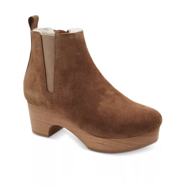 Andre Assous Womens Side Zip Block Heel Sanaa Booties Brown Suede Size 9 R$259