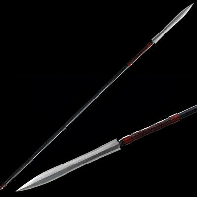 Hunting Spear Sharp Damascus Steel Spearhead Blade Sword Dagger Long Handle Nice