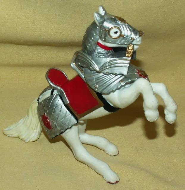 Horse Papo 2005 Joust Medieval Knight Castle Loose As Is Charger Armour Rubber.