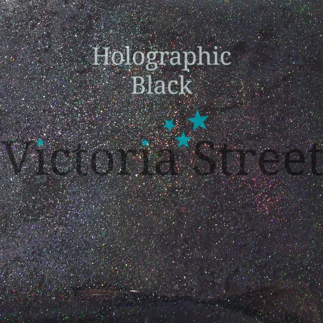 Victoria Street Glitter - Holographic Black - Fine 0.008" / 0.2mm (Jet Charcoal)