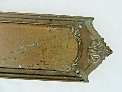 Antique Sargent & Co. 7933VF Brass Door Plate Ornate 16" Long #10510 2