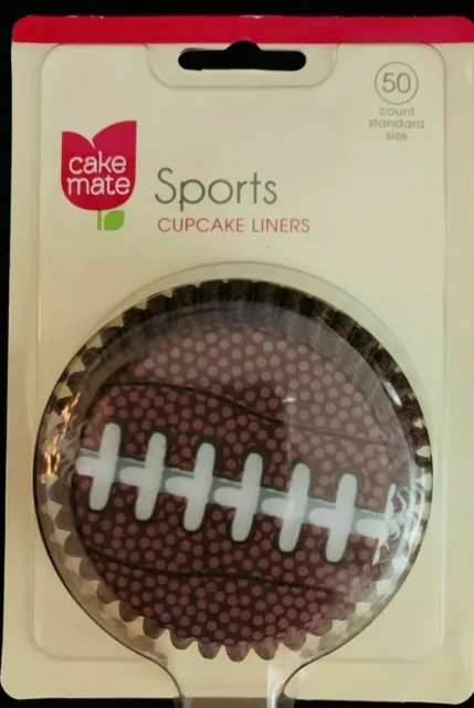 Cake Mate SPORTS Cupcake Liners FOOTBALL 50ct Baking NEW*