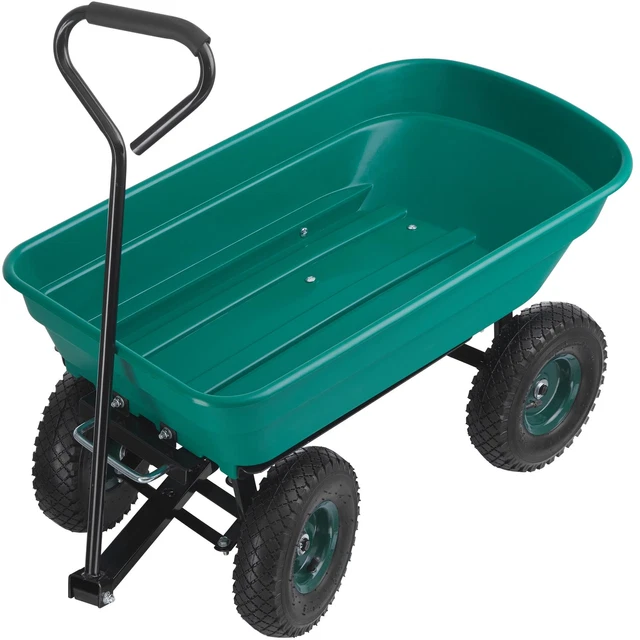 Carretto carrello rimorchio rimorchio spinta per trasporto da giardino 52l nuovo